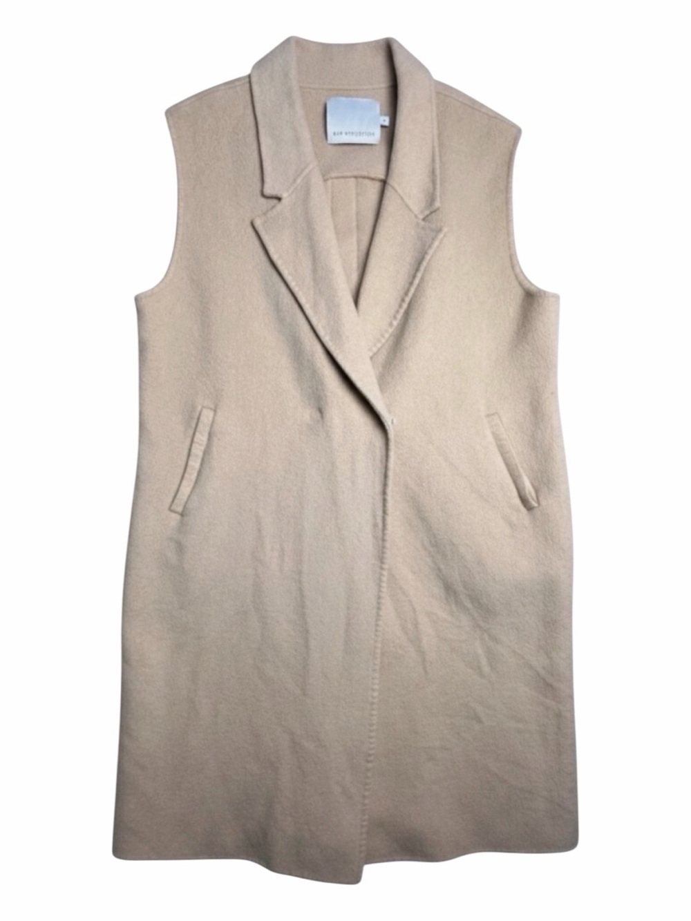 Aje Athletica Longline Tailored Vest Camel‎ Sleeveless Coat 16 Minimalist